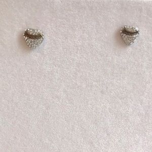 Juicy Couture Pave Heart Stud Earrings